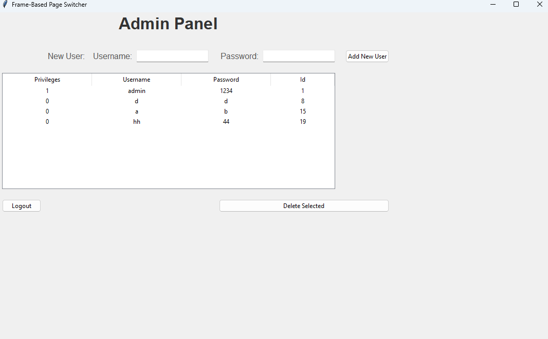 Tkinter DB Login